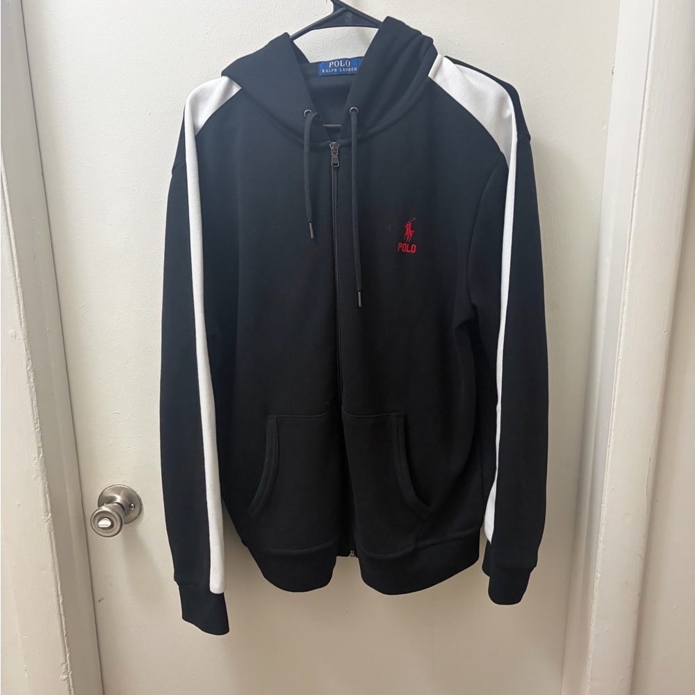 Ralph Lauren Black and White Zip-Up Sweater